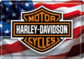 Harley Davidson USA Logo Metalen Postcard 10 x 14 cm.
