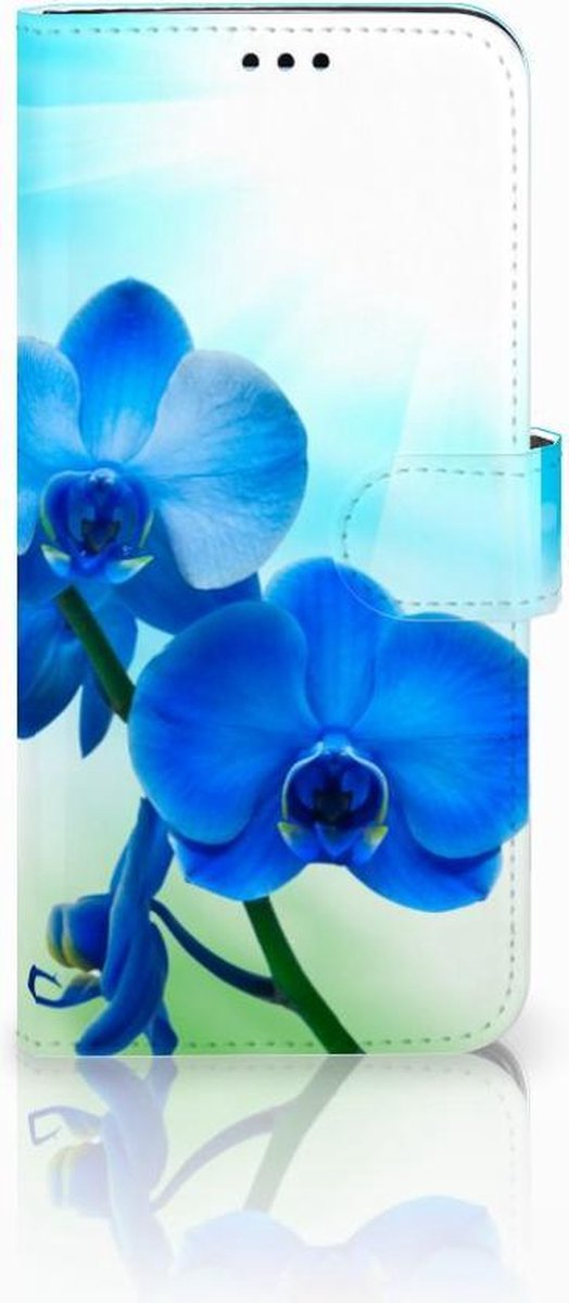 Book Case voor Samsung Galaxy S9 Plus Hoesje Orchidee Blauw - Cadeau voor je Moeder
