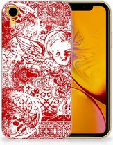 Geschikt voor iPhone Xr TPU-siliconen Hoesje Design Angel Skull Red