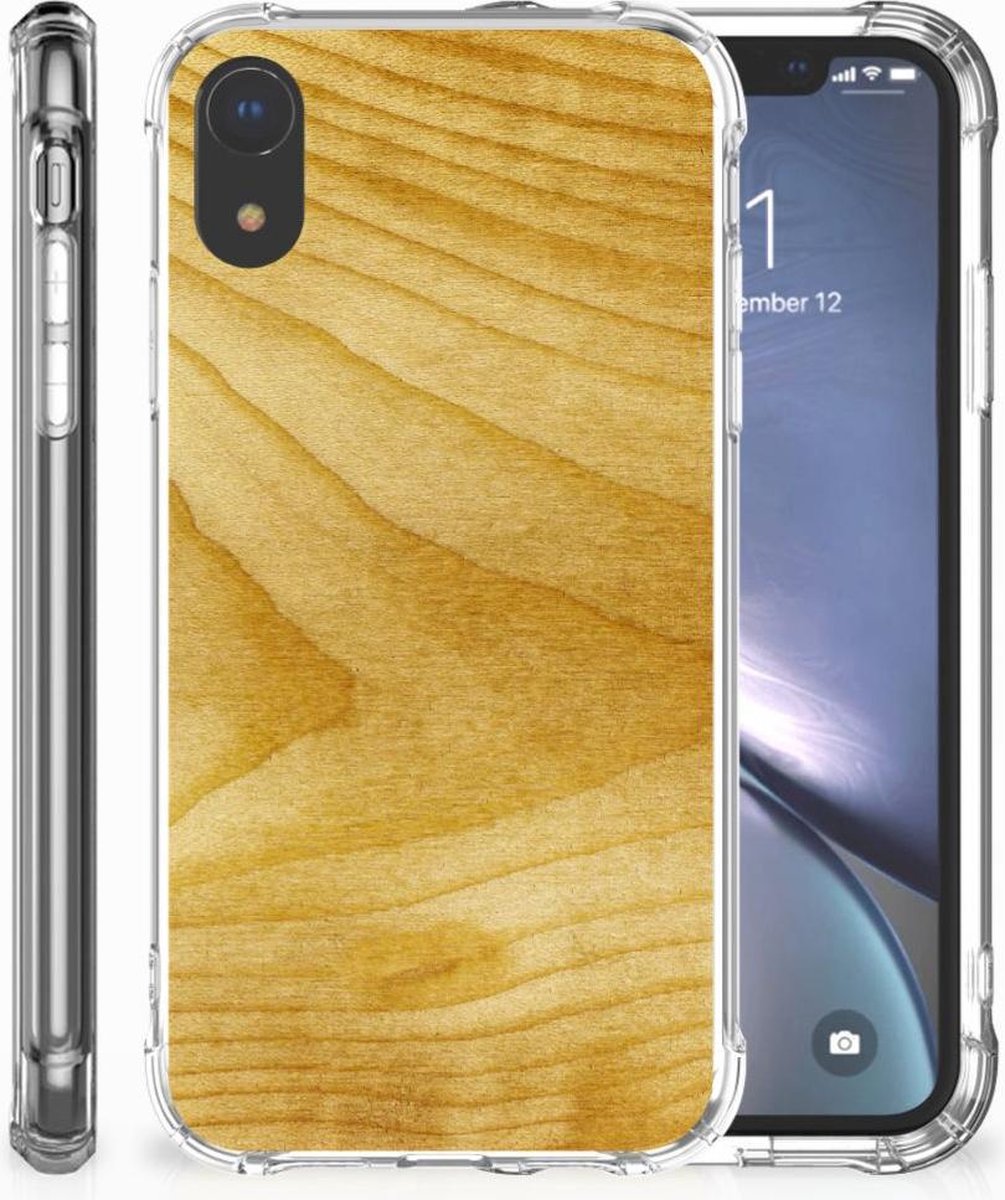 Apple iPhone Xr Stevig Telefoonhoesje Licht Hout