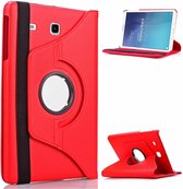 geschikt voor Samsung Galaxy Tab E 9.6 T560 / T561 Swivel Case 360 graden Draaibare Beschermhoes Tablethoes Cover Hoes met Multi-stand - Kleur Rood
