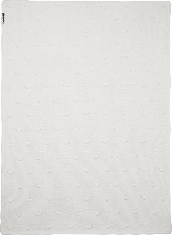 Meyco ledikantdeken Knots met velvet - 100x150 cm - offwhite