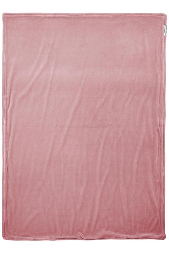 Meyco ledikantdeken Knit Basic met velvet - 100x150 cm - oudroze