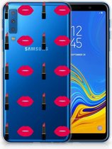 Geschikt voor Samsung Galaxy A7 (2018) Siliconen Back Cover Design Lipstick Kiss
