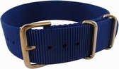 Max Horlogeband 8CS 20002 Nato Horlogeband - Ø18 mm - Blauw / Rosékleurig