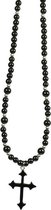 Heaven Eleven heren Ketting power kralen (magnet) - zwart kruisje hertegewei