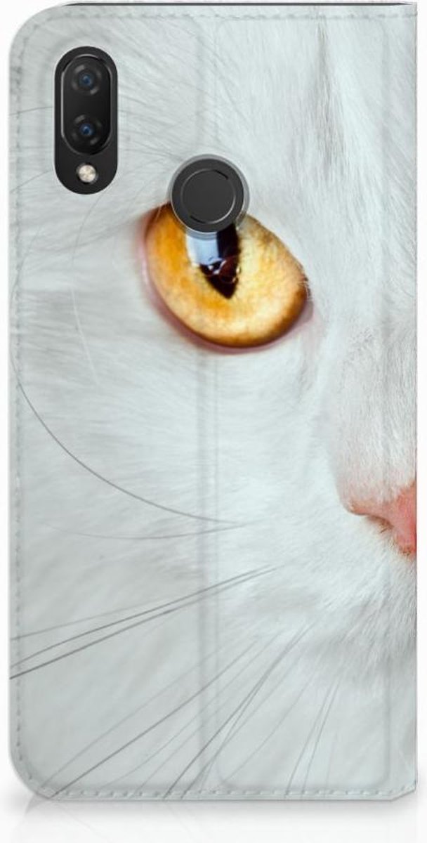 Huawei P Smart Plus Hoesje maken Witte Kat