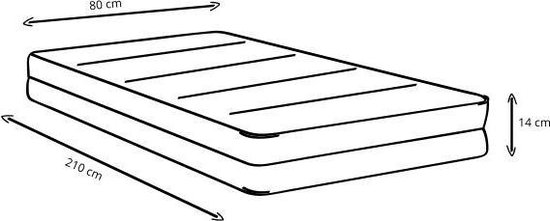 Mousse froide HR55 - Matelas - 80x210 x 14 cm - Moyen