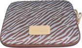 Kinmac – Laptop/Tablet Sleeve met Zebraprint tot 10 inch – 27,5 x 21 x 1,5 cm  - Bruin