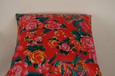 Fine Asianliving Chinees Kussenhoes 40x40cm Traditionele Dongbei Bloemen Rood Zonder Vulling