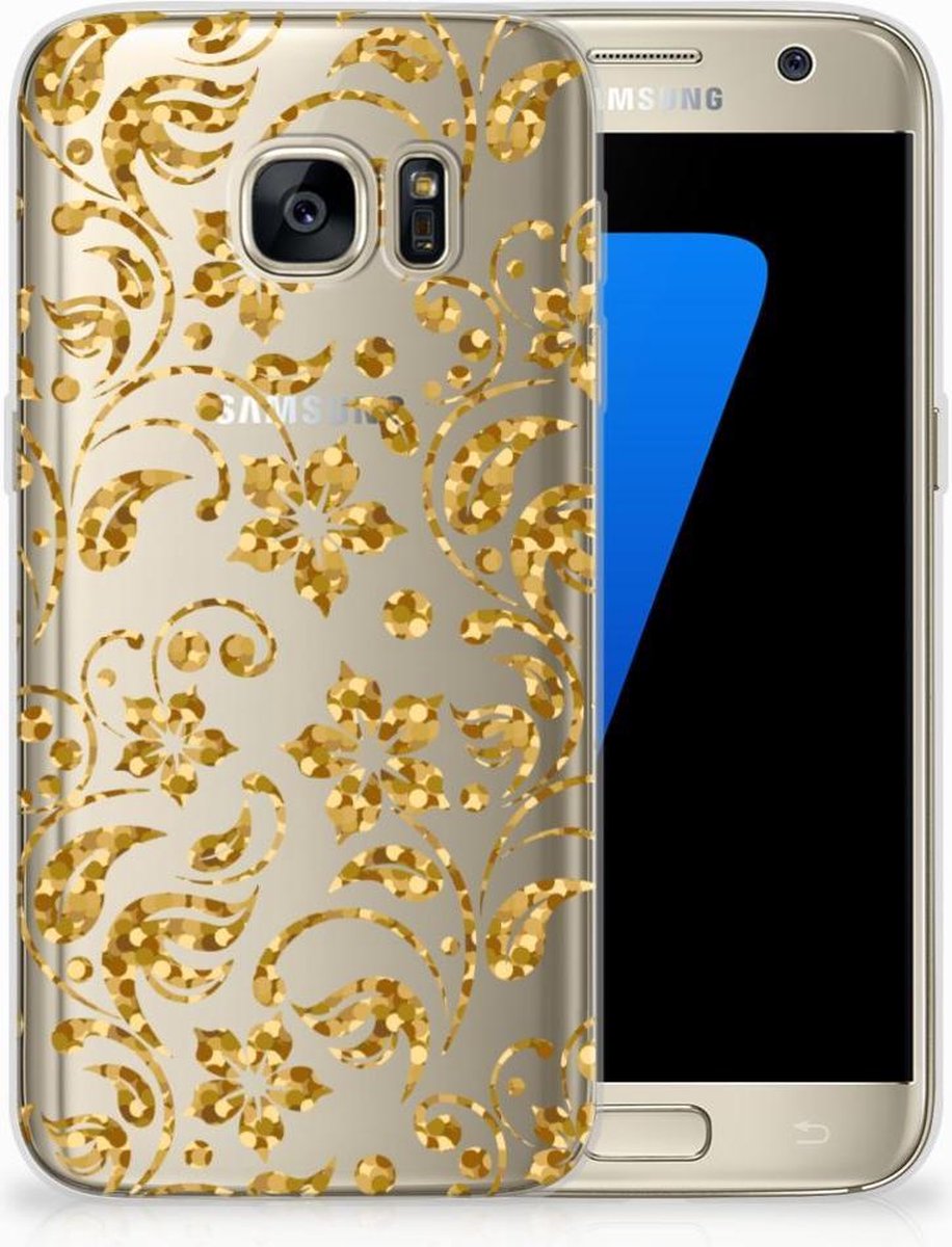 Samsung Galaxy S7 TPU Case Gouden Bloemen