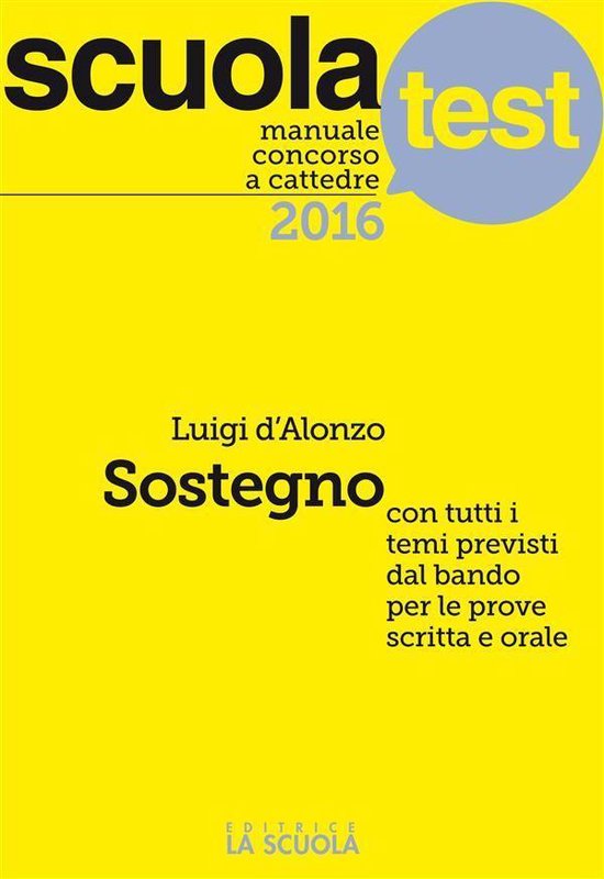 Test e Concorsi - Manuale concorso a cattedre 2016 Sostegno - cover