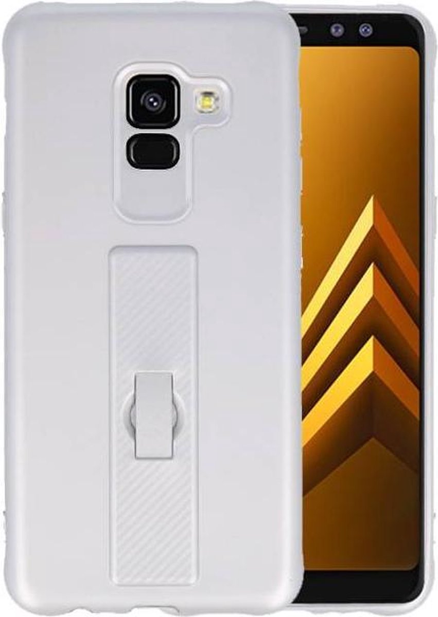 Carbon series hoesje Samsung Galaxy A8 2018 Zilver
