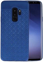 Geweven TPU Siliconen Case voor Galaxy S9 Plus Blauw