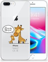 Coque Téléphone pour Apple iPhone 7 Plus | 8 Plus PU Silicone Etui Bumper Gel Girafe