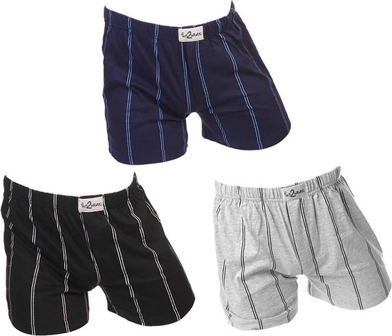 Funderwear / Fun2wear wijde heren boxershort krijtstreep - L - Zwart |  bol.com
