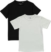 Dirkje Unisex Shirts Korte Mouwen (2stuks) Wit en Zwart - Maat 104