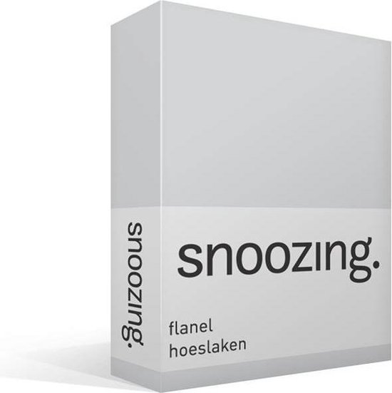 Snoozing - Flanel - Hoeslaken - Tweepersoons - 120x200 cm - Grijs