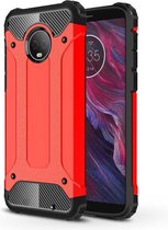 Motorola Moto G6 Plus Armor Hybrid Hoesje - Rood