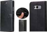 Samsung Galaxy S8 - Leren Portemonnee Hoesje Zwart - Lederen Wallet Case TPU - Book Case - Flip Cover - Klap - 360 beschermend Telefoonhoesje