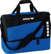 Erima Sporttas Club 5 Line Zwart/ Blauw Maat M