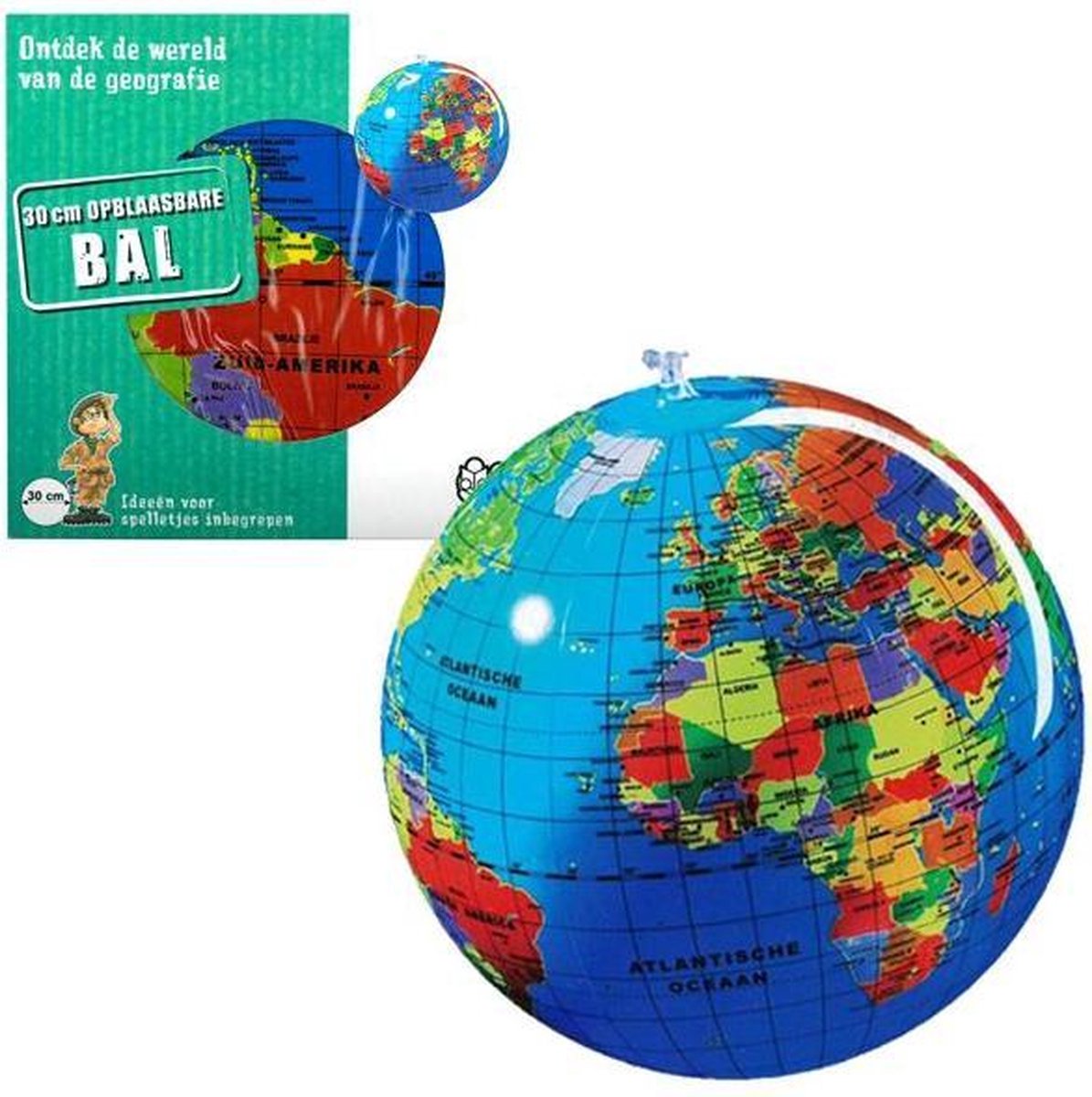 Schaap regenval Taille Caly Toys Globe - Opblaasbare Wereldbol - 30 cm - Nederlands | bol.com