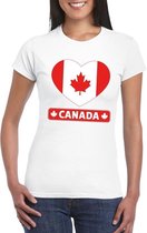 Canada hart vlag t-shirt wit dames XL