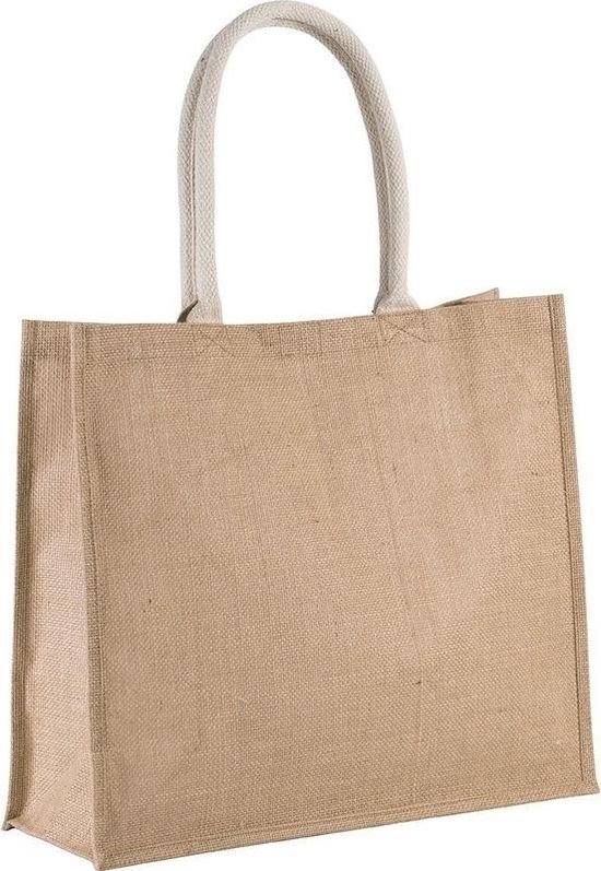 Wegenbouwproces alarm bod Jute naturel/beige shopper/boodschappen tas 42 cm - Stevige  boodschappentassen/shopper bag | bol.com