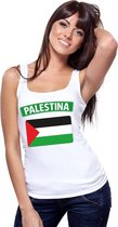 Singlet shirt/ tanktop Palestijnse vlag wit dames L