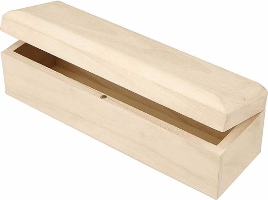 Doe een poging schuld salami Langwerpige houten opbergdoosje 20 cm | bol.com
