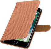 Roze Slang booktype wallet cover hoesje voor Apple iPhone 7 Plus / 8 Plus