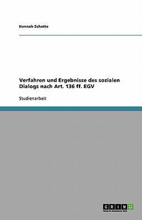 Verfahren und Ergebnisse des sozialen Dialogs nach Art. 136  ... - cover