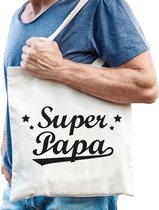 Super papa katoenen tas - Super papa vaderdag cadeau