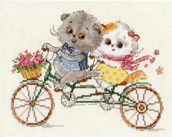 Borduurpakket Katjes Op De Fiets - Alisa