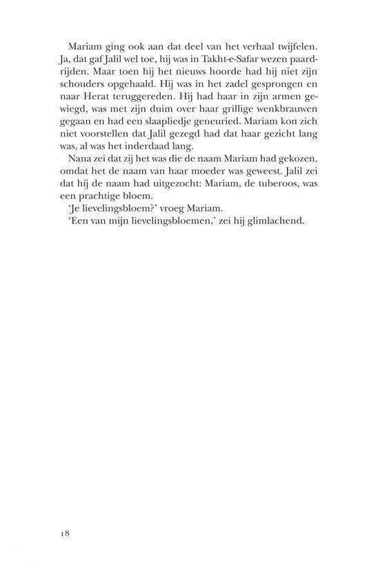 Pagina 18 met tekst uit "Duizend schitterende zonnen".