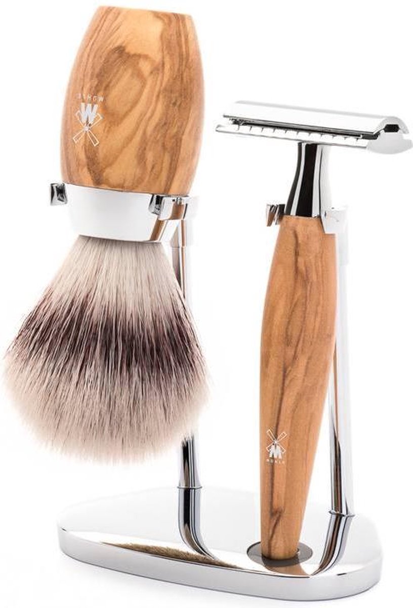 MÜHLE -Scheerset -Olijfhout -Safety Razor -Silvertip Fiber