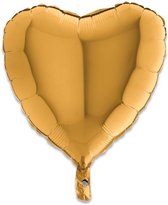 Folieballon hart goud (46cm)