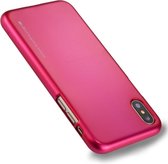 Let op type!! GOOSPERY MERCURY i JELLY for iPhone X  Metal and Oil Painting Soft TPU Protective Back Cover Case(Magenta)
