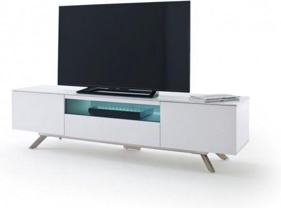 24Designs Sale - TV Meubel Elina 2-Deurs 1-Lade - LED Verlichting - 183 Cm  Breed - Mat Wit | bol.com