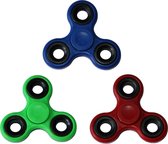 Set van drie Fidget Spinners Blauw Groen Rood
