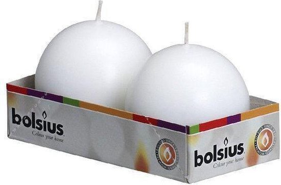 Bolsius Bougie Boule Bougie Boule plateau 70 mm 2 Wit (par 10 pièces)