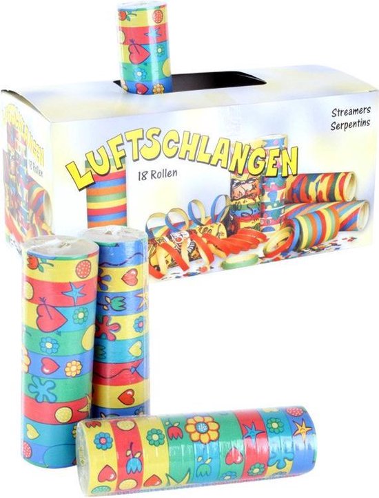 Serpentines 18 rollen bedrukt ass. in displaybox