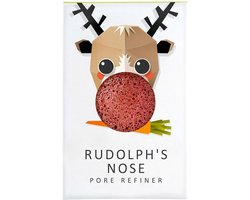 The Konjac Rudolph Pure Konjac Mini Face Puff With Red French Clay