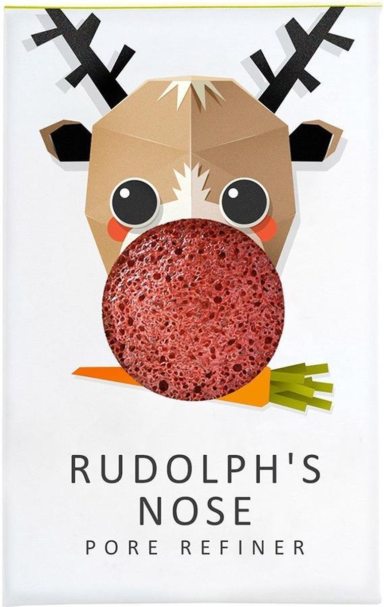 The Konjac Rudolph Pure Konjac Mini Face Puff With Red French Clay