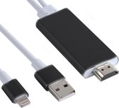 8 pin Lightning naar HDMI kabel - TV Adapter - voor Ipad / ipod en IPhone 5 tot X - Zwart - 1.8 M