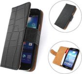 TCC Hoesje Samsung Galaxy Note 4 Book/Wallet Case/Cover Croco Zwart