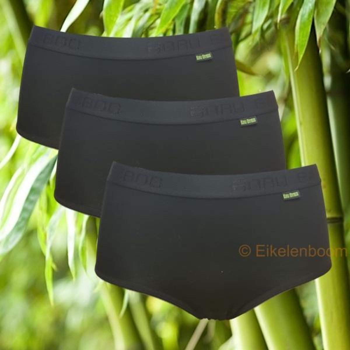 Boru Bamboo | Ondergoed Dames | 3-pack dames midislip | zwart | MAAT L