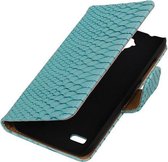 Turquoise Slang Booktype LG L70 Wallet Cover Hoesje