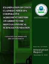 Examination of Costs Claimed Under EPA Cooperative Agreement X83275501 Awarded to the Montana Physical Sciences Foundation