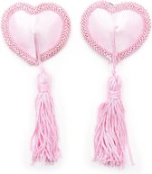 Pinch  - Burlesque Heart Pink Ribbed - Tepelplakkers - Hart - Roze
